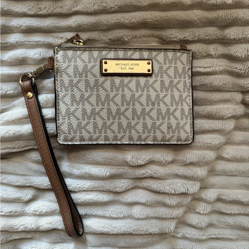 Michael Kors Logo Jet Set Small Coin Purse - Vanilla